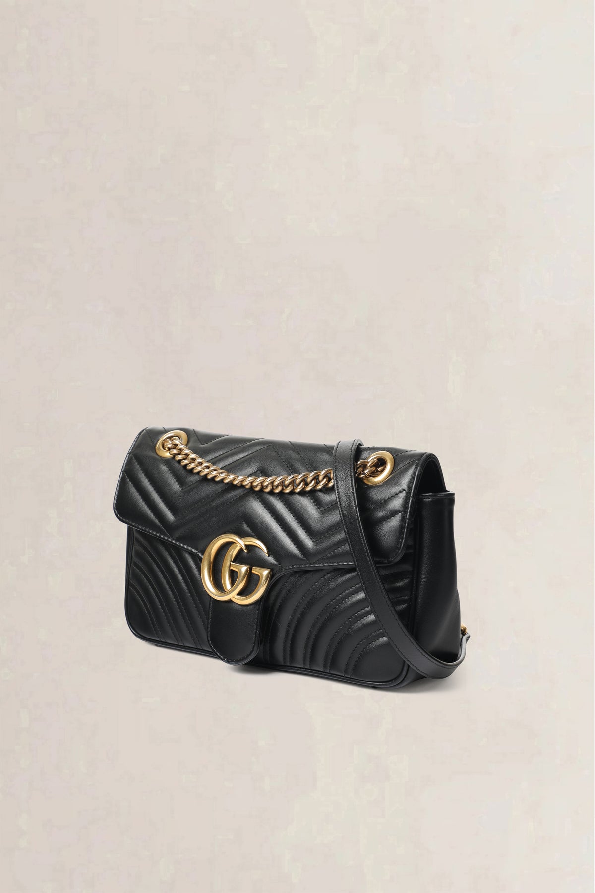 Gucci Black GG Marmont Matelassé Small Shoulder Bag