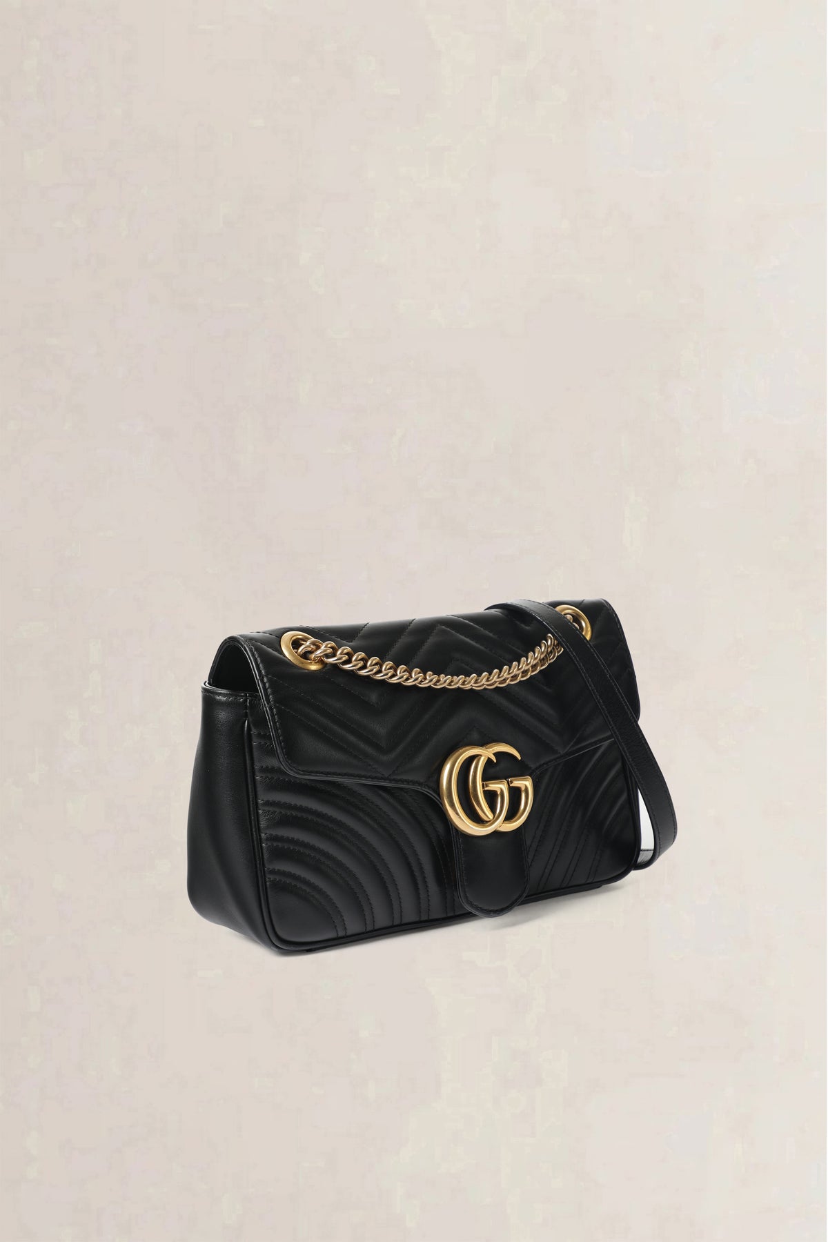 Gucci Black GG Marmont Matelassé Small Shoulder Bag