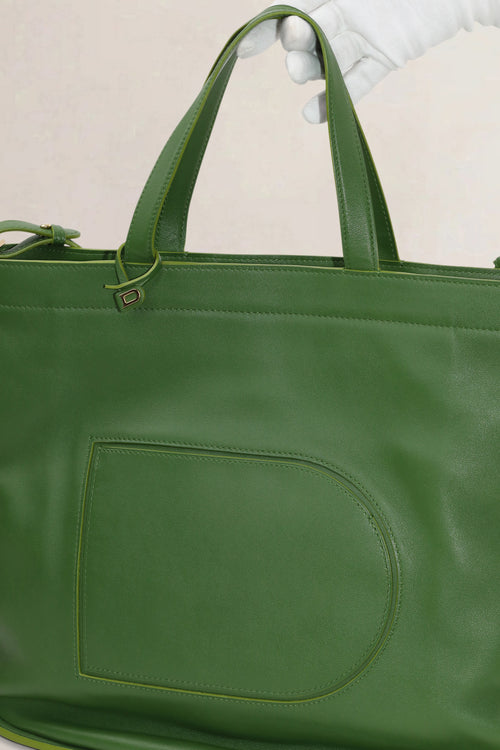 Delvaux Green Pin Cabas Allure Crossbody Bag