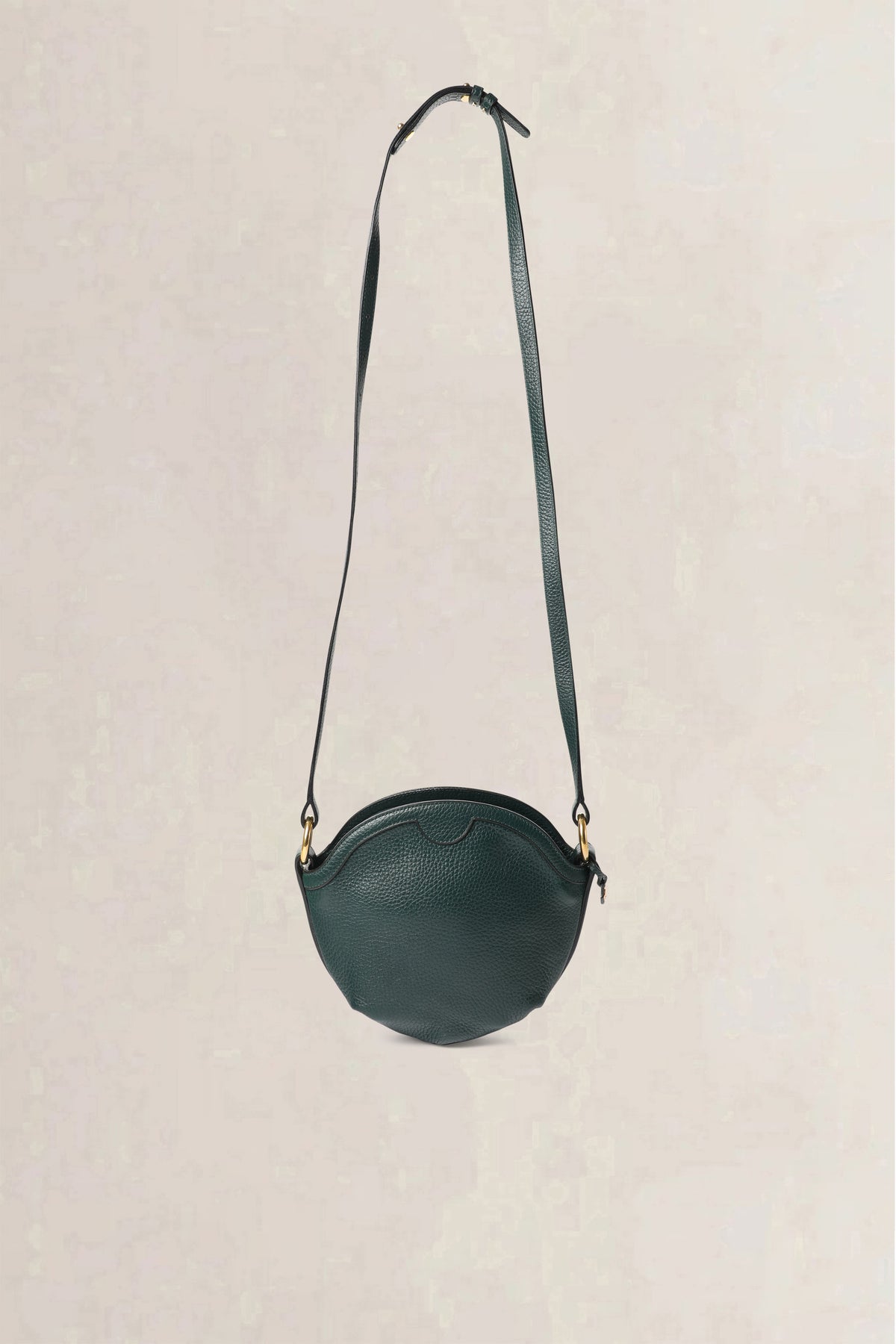 Delvaux Dark Green Vintage Round Crossbody Bag