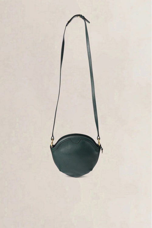 Delvaux Dark Green Vintage Round Crossbody Bag