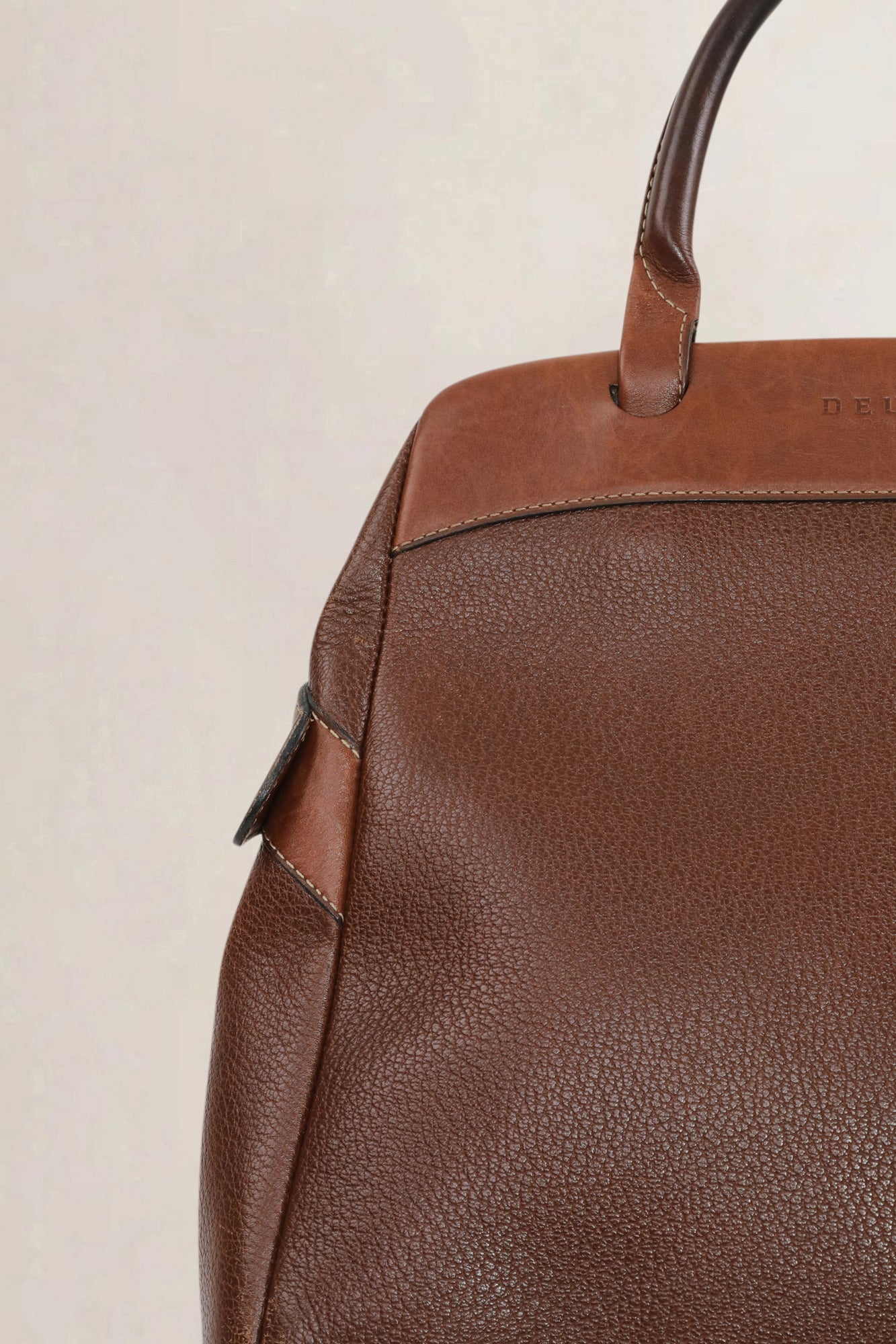 Deux De Delvaux Brown "Le Trente Frégate" Top Handle Bag