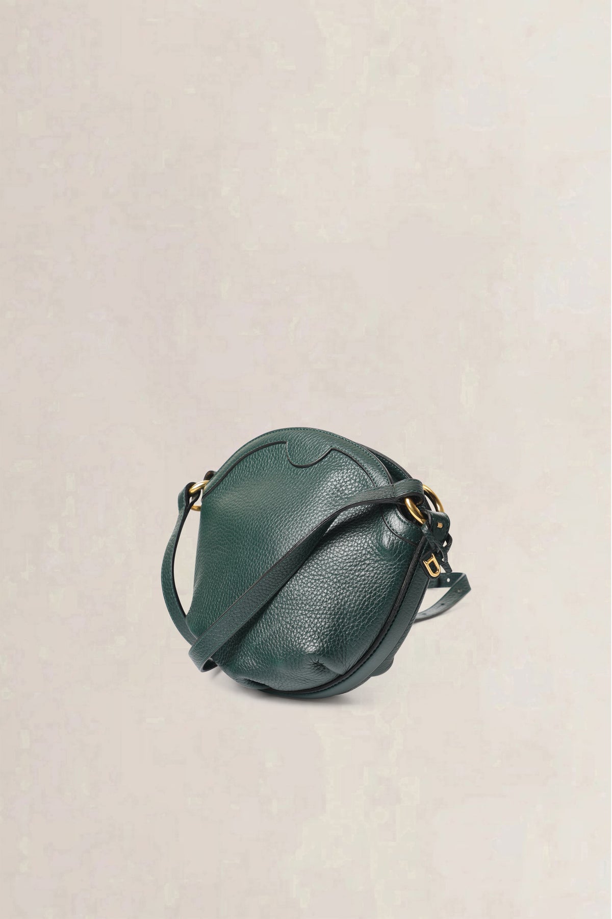 Delvaux Dark Green Vintage Round Crossbody Bag
