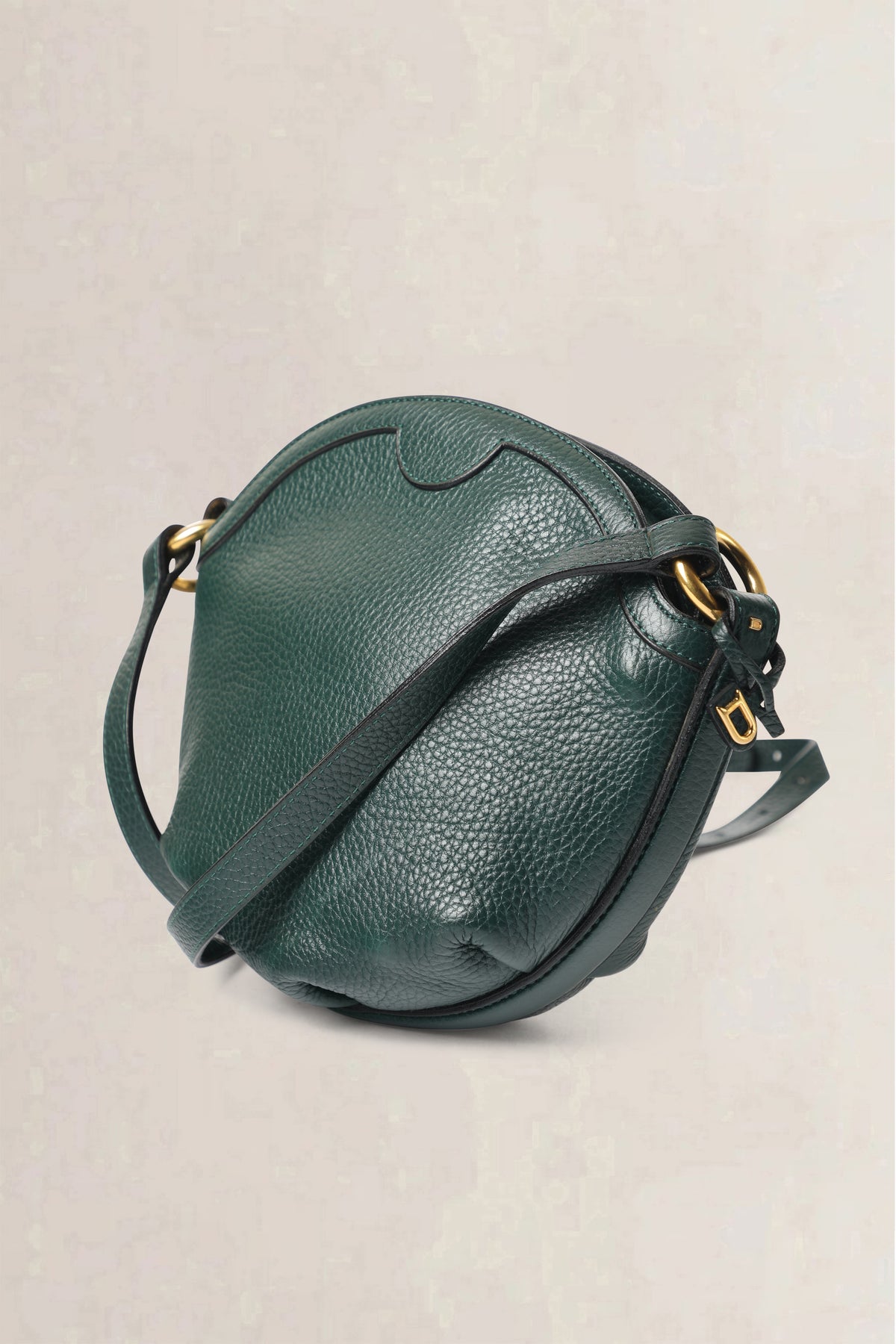 Delvaux Dark Green Vintage Round Crossbody Bag