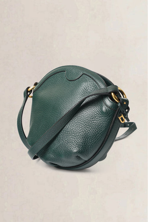 Delvaux Dark Green Vintage Round Crossbody Bag