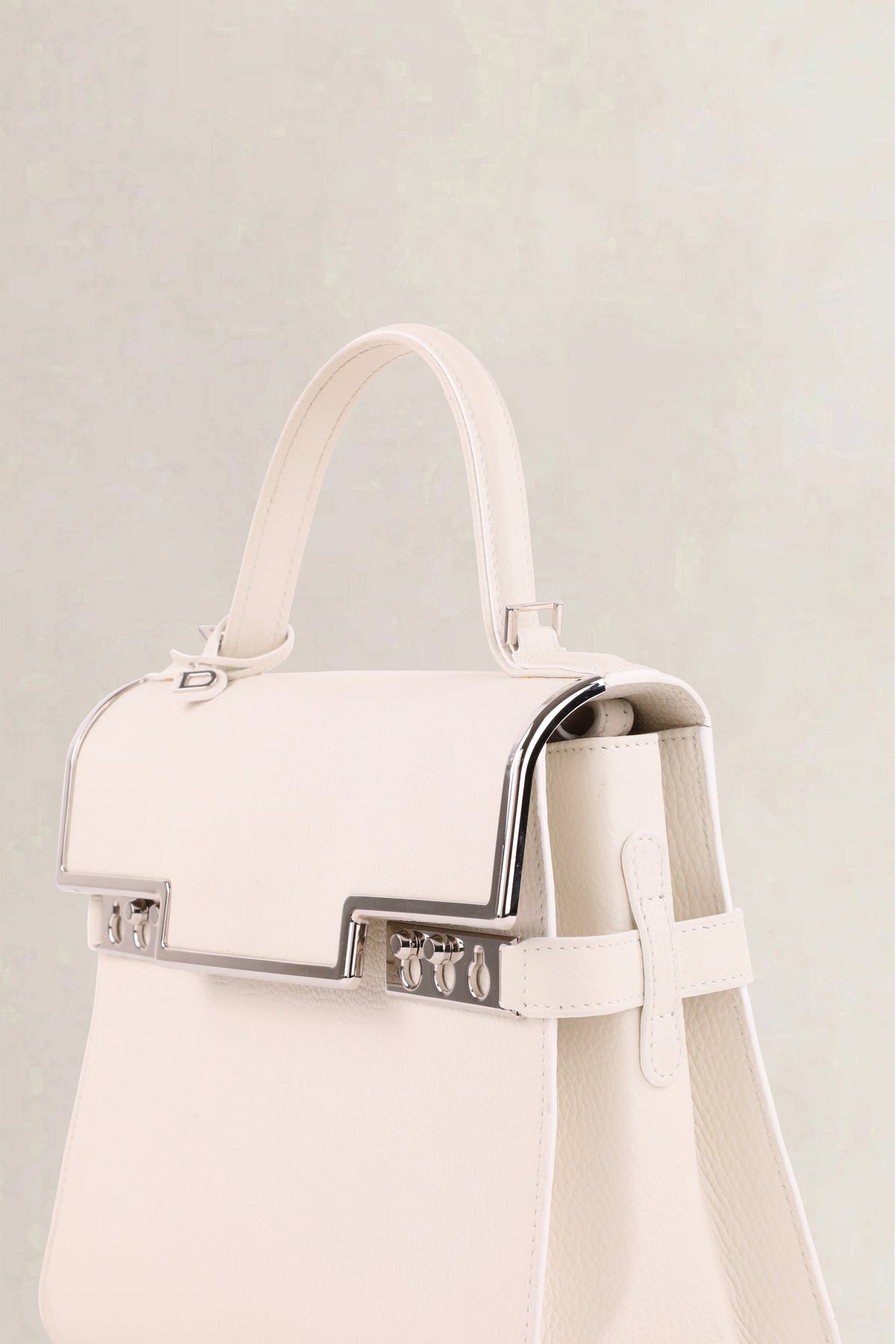 Delvaux White Tempête Frame MM Crossbody Bag
