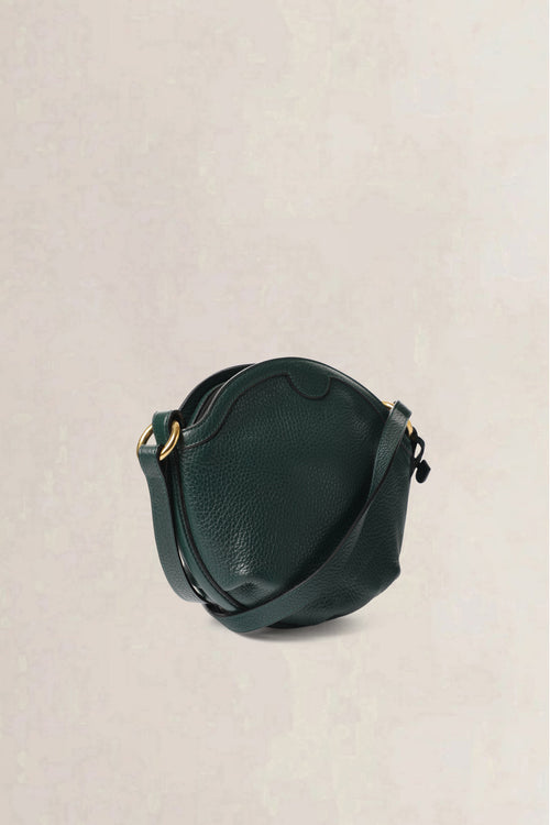 Delvaux Dark Green Vintage Round Crossbody Bag