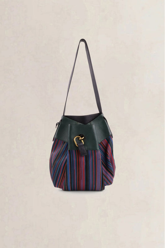 Delvaux Multicolor Faust Toile de Cuir Shoulder Bag
