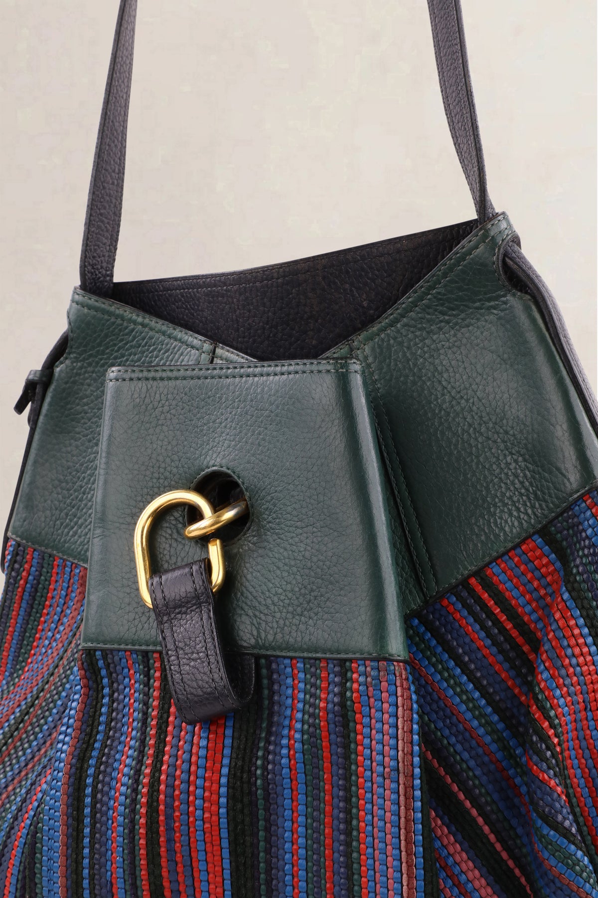 Delvaux Multicolor Faust Toile de Cuir Shoulder Bag