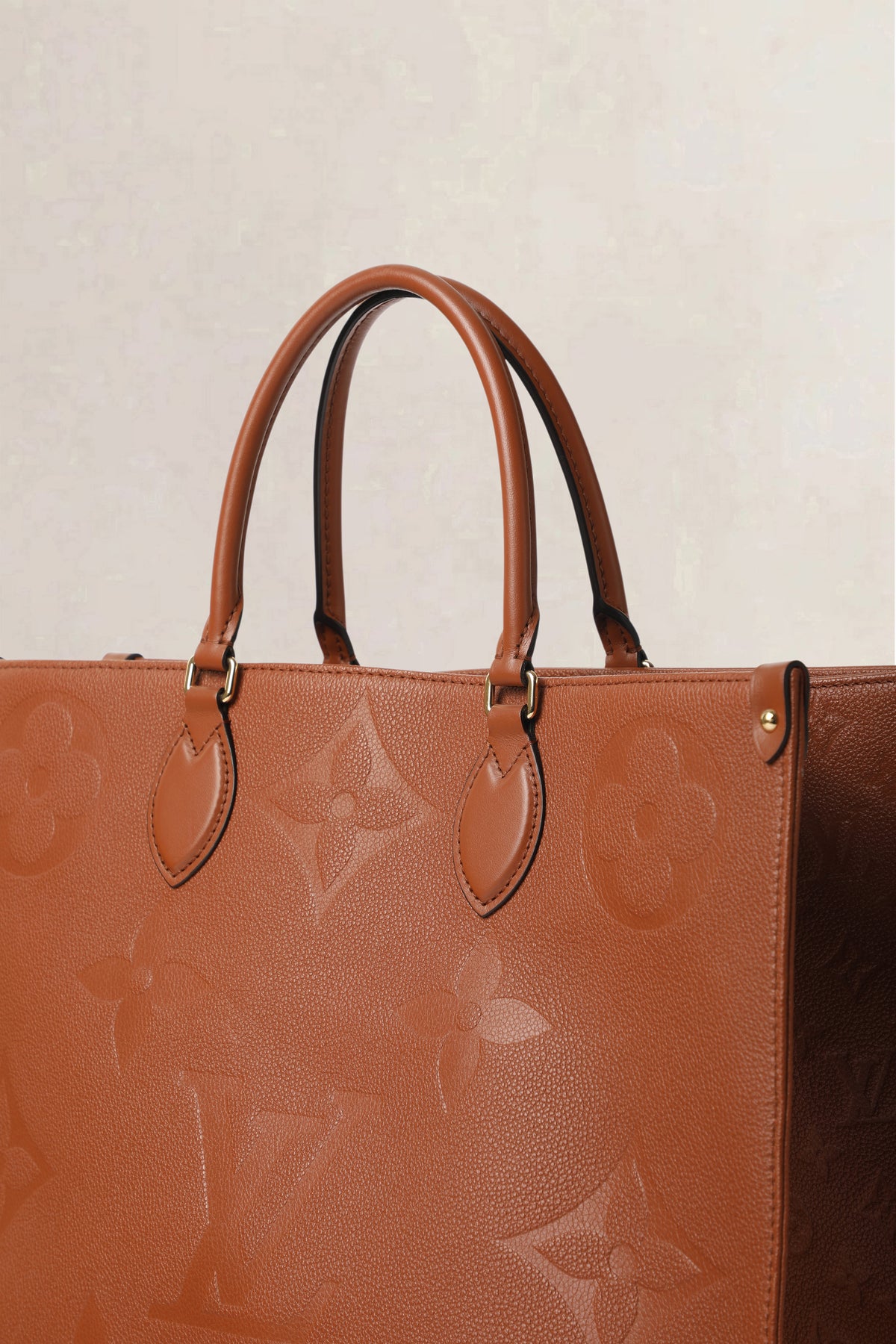 Louis Vuitton Cognac OnTheGo Monogram Empreinte GM Shoulder Bag