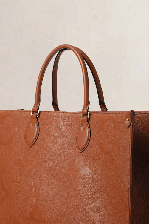 Louis Vuitton Cognac OnTheGo Monogram Empreinte GM Shoulder Bag