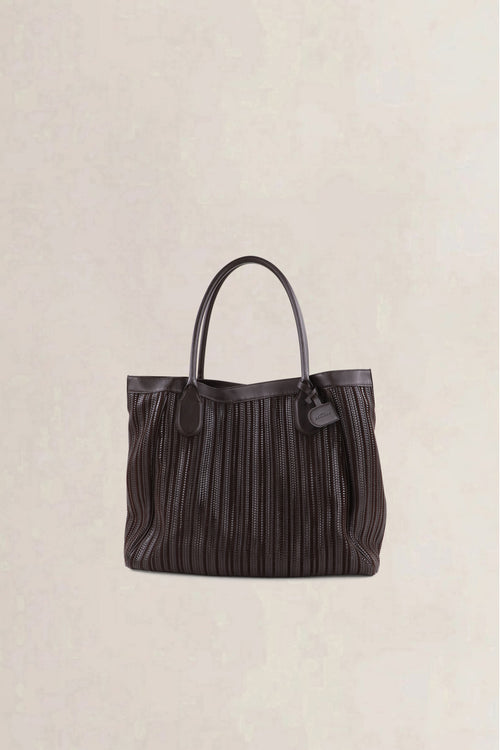 Delvaux Dark Brown Toile de Cuir Shoulder Bag