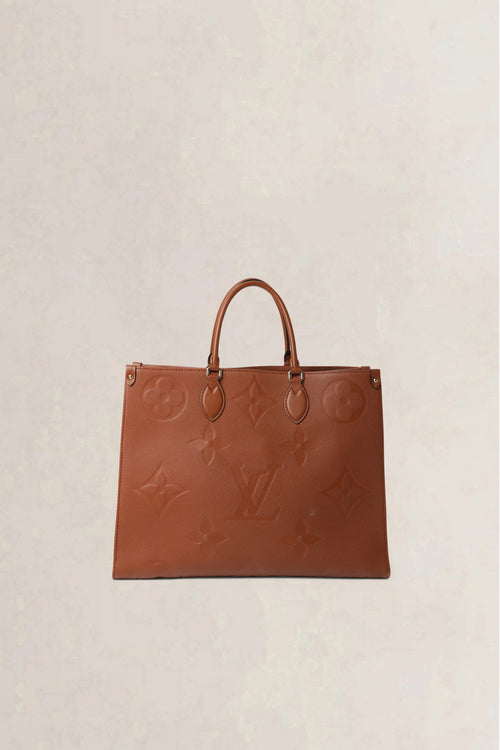 Louis Vuitton Cognac OnTheGo Monogram Empreinte GM Shoulder Bag
