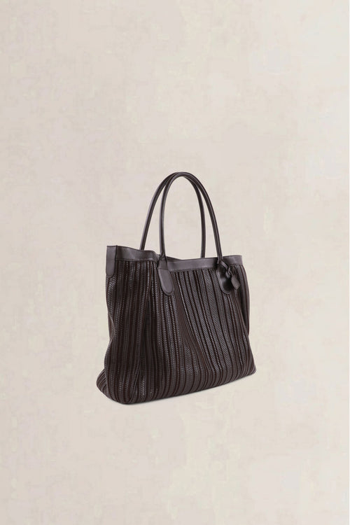 Delvaux Dark Brown Toile de Cuir Shoulder Bag