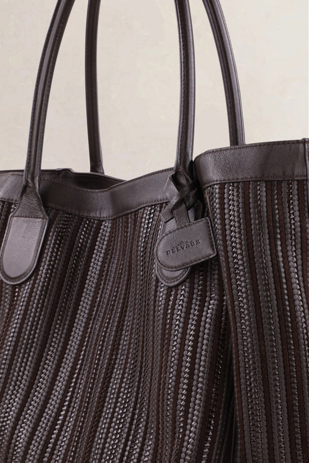Delvaux Dark Brown Toile de Cuir Shoulder Bag