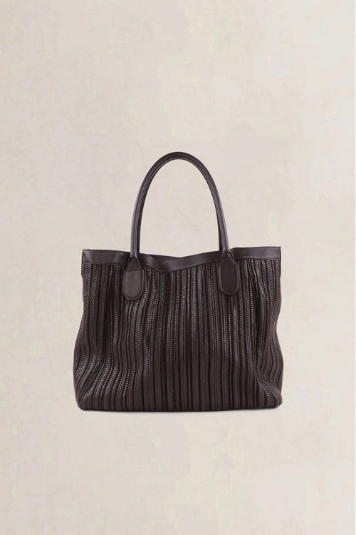 Delvaux Dark Brown Toile de Cuir Shoulder Bag