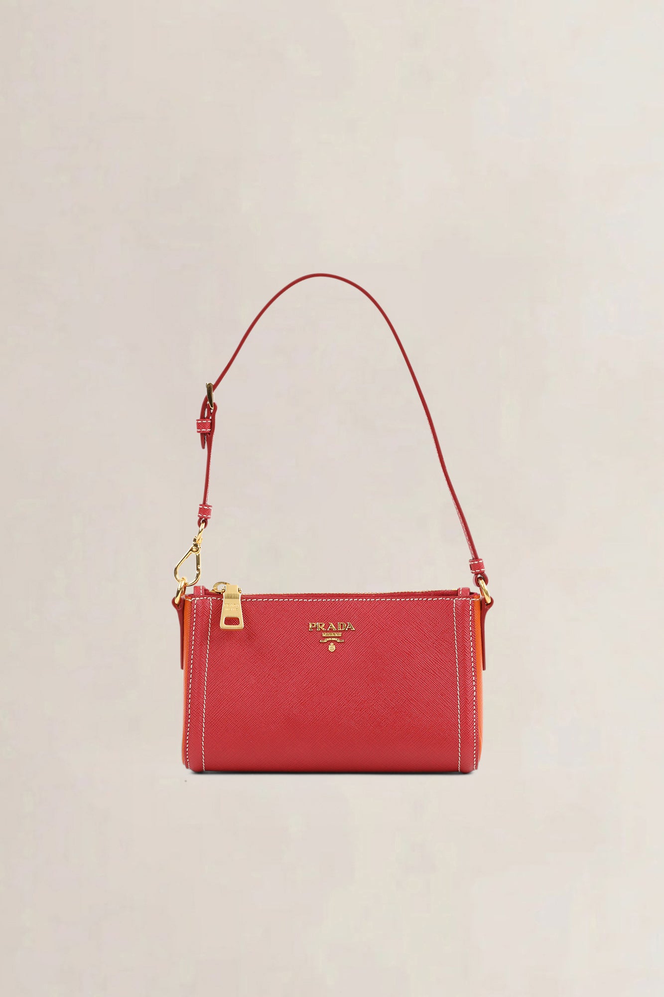 Prada Bicolor Saffiano Leather Shoulder Bag