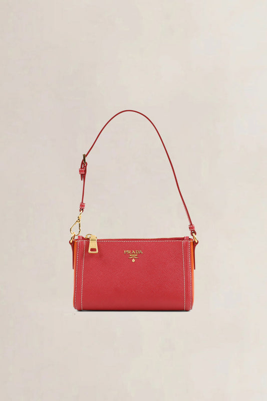 Prada Bicolor Saffiano Leather Shoulder Bag