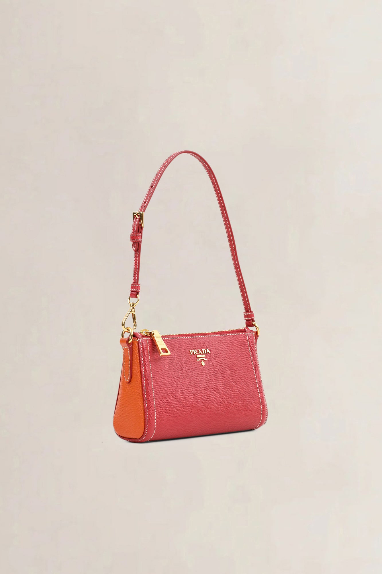 Prada Bicolor Saffiano Leather Shoulder Bag