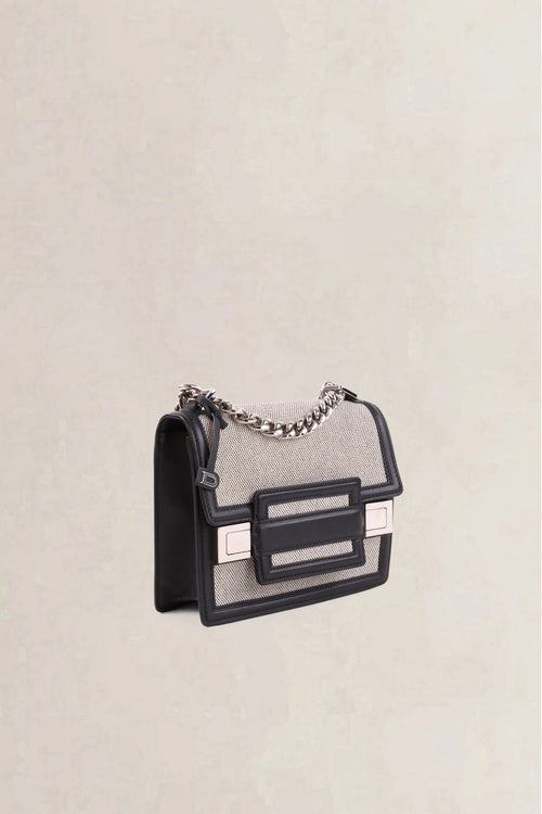 Delvaux Grey Madame Mini Canvas Crossbody Bag