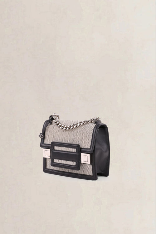 Delvaux Grey Madame Mini Canvas Crossbody Bag
