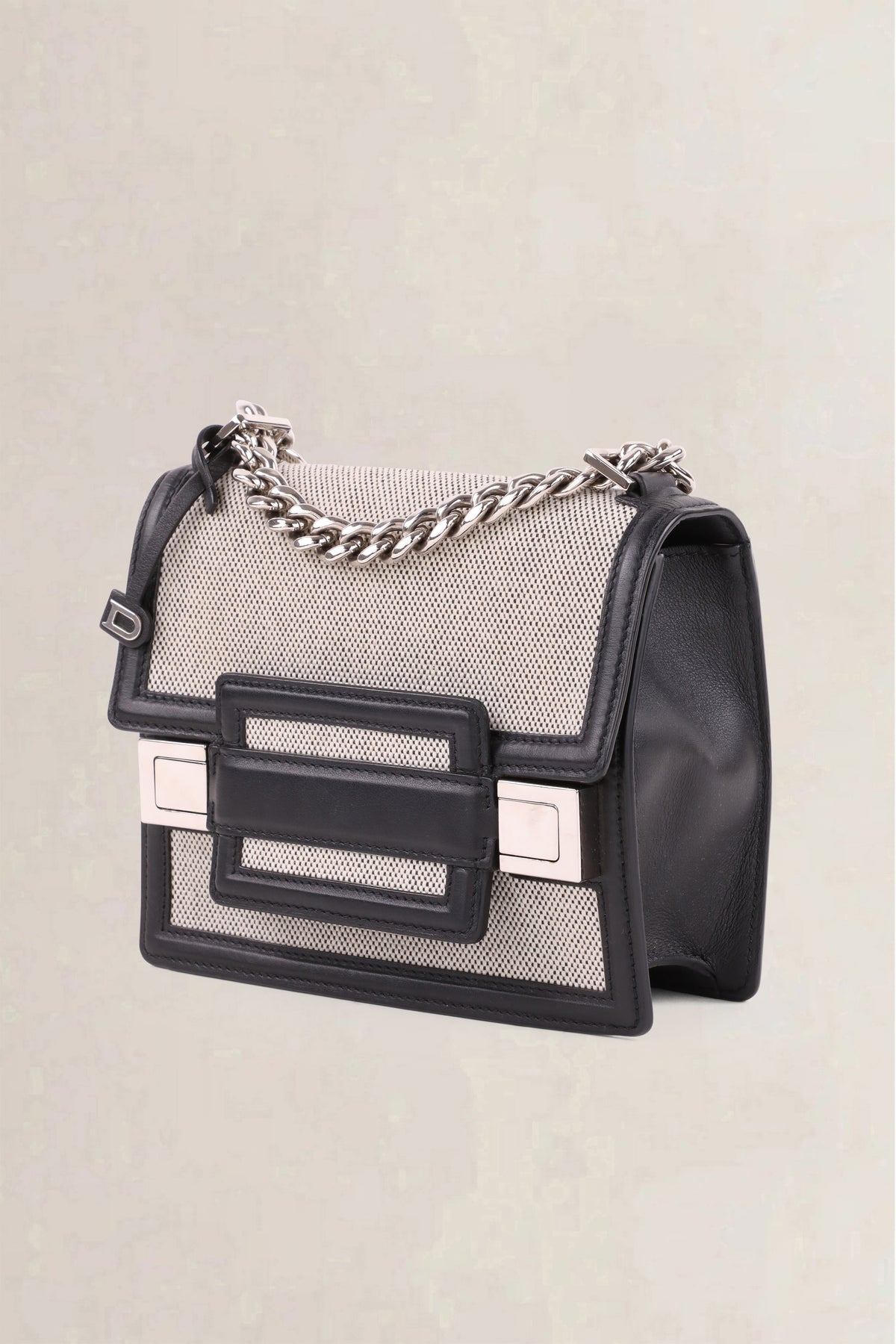 Delvaux Grey Madame Mini Canvas Crossbody Bag