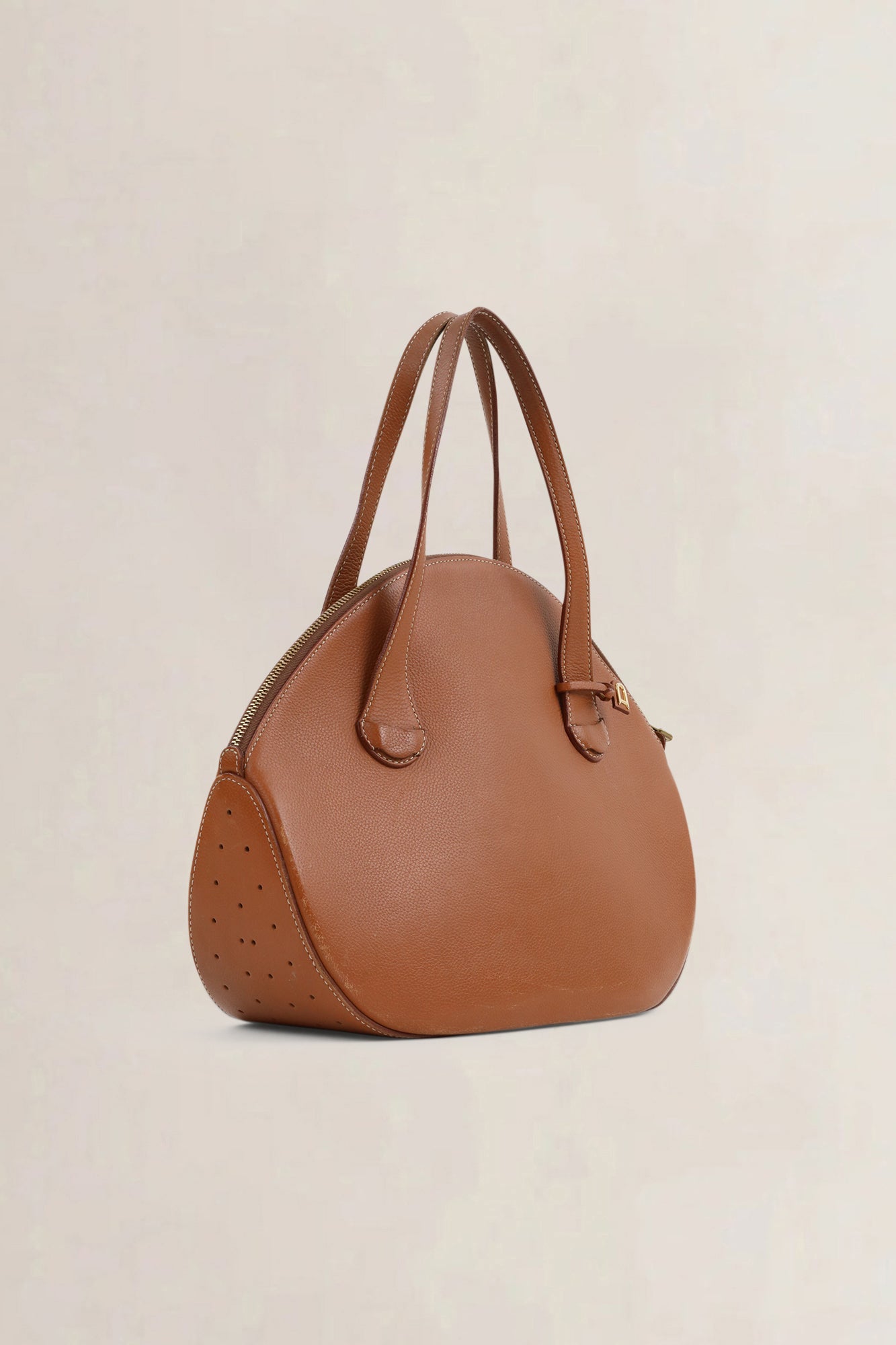 Delvaux Cognac Sourire Top Handle Bag