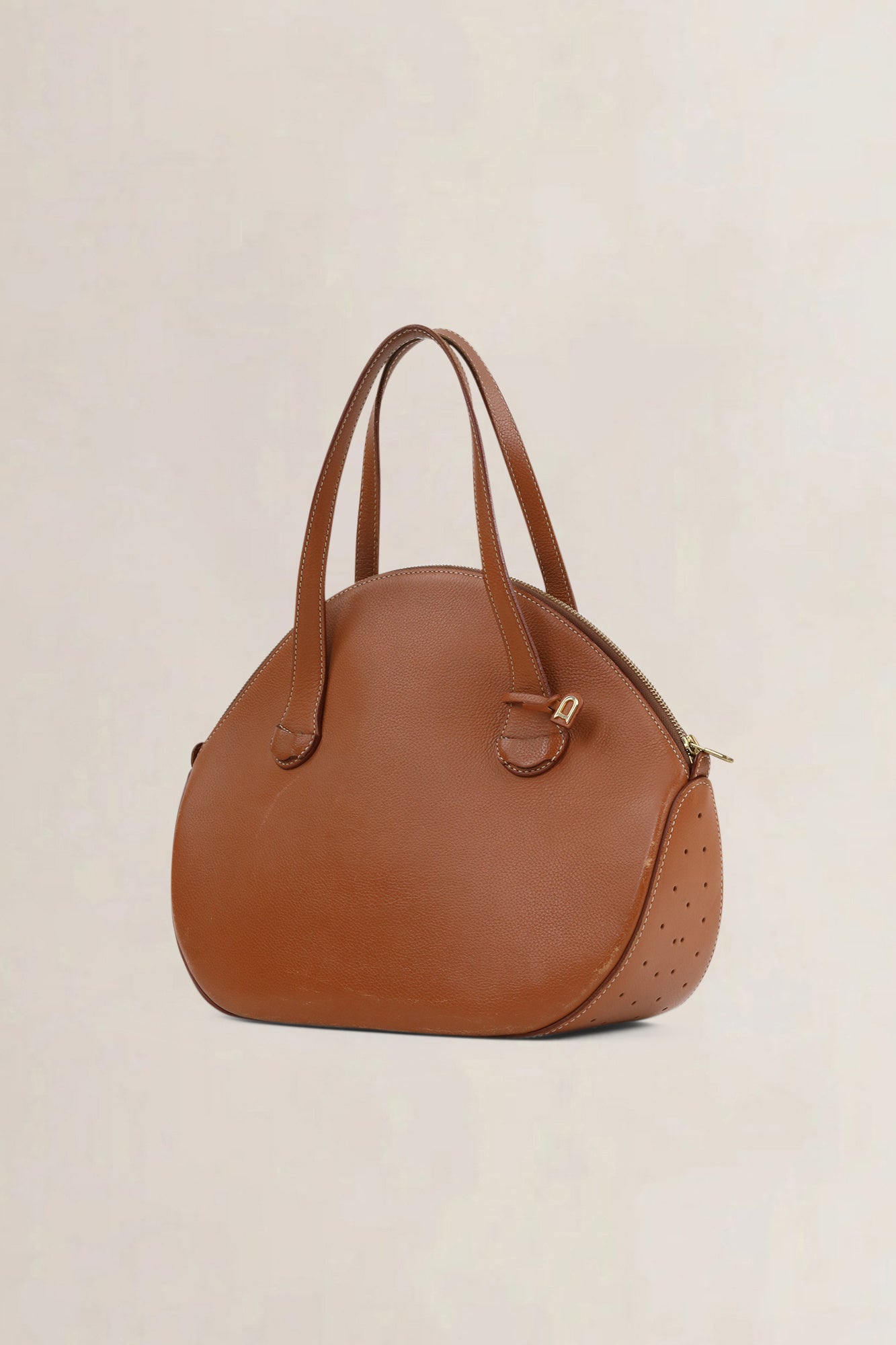 Delvaux Cognac Sourire Top Handle Bag