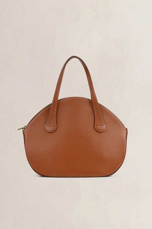 Delvaux Cognac Sourire Top Handle Bag
