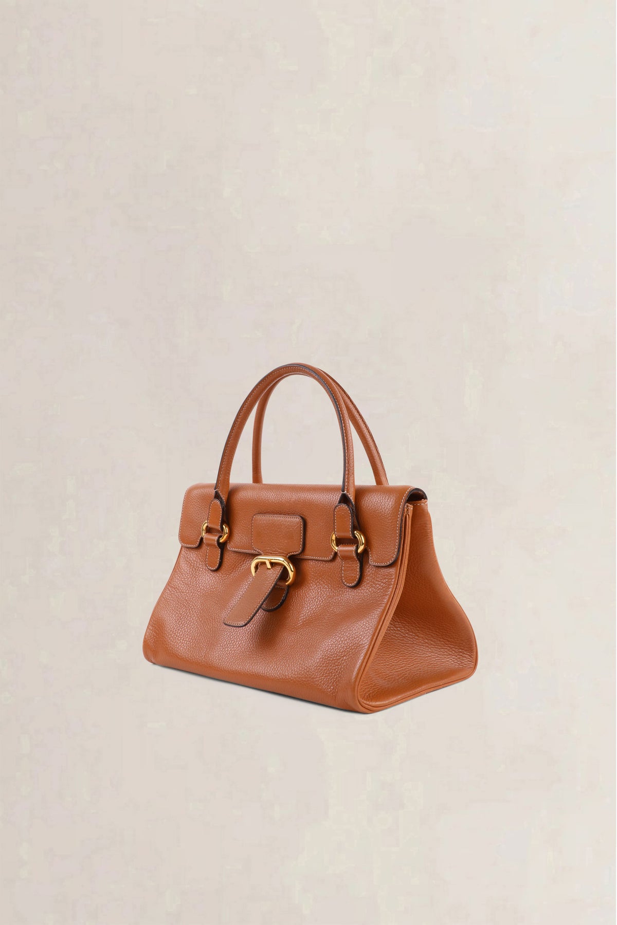 Delvaux Vintage Cognac Jumping Calf Top Handle Bag
