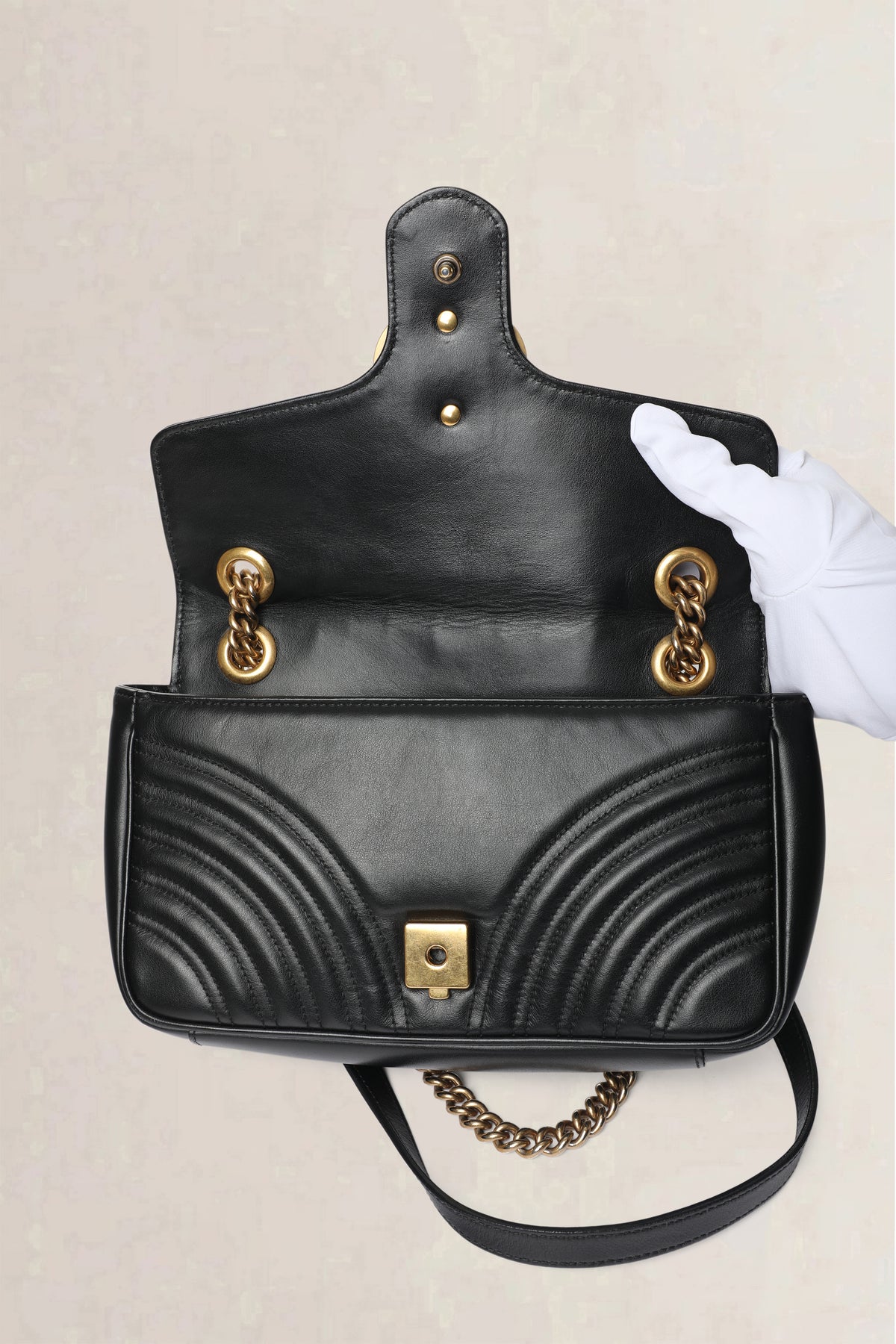 Gucci Black GG Marmont Matelassé Small Shoulder Bag