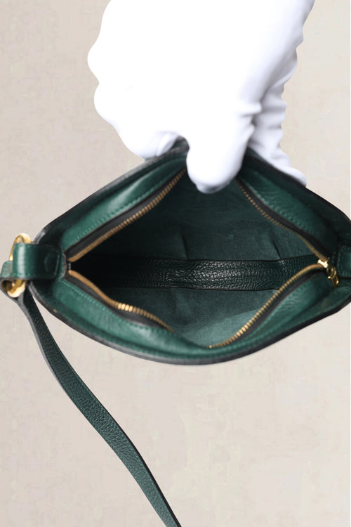 Delvaux Dark Green Vintage Round Crossbody Bag