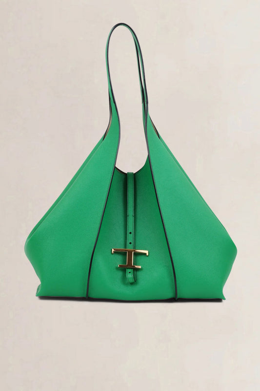 Tod's Green T Timeless Medium Shoulder Bag