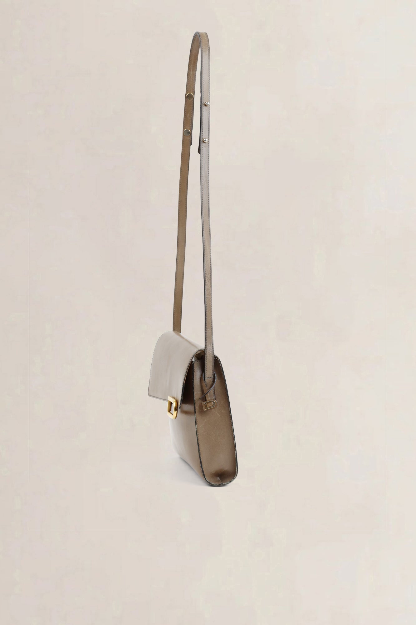 Delvaux Taupe Leather Crossbody Bag