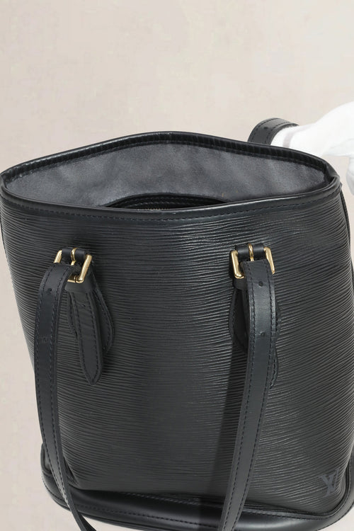 Louis Vuitton Black Epi Leather Top Handle Bucket Bag