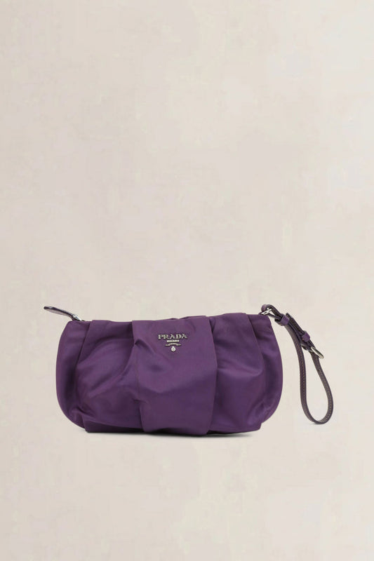 Prada Purple Tessuto Wristlet Clutch