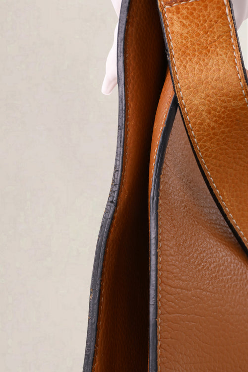 Delvaux Vintage Cognac Jumping Calf Shoulder Bag