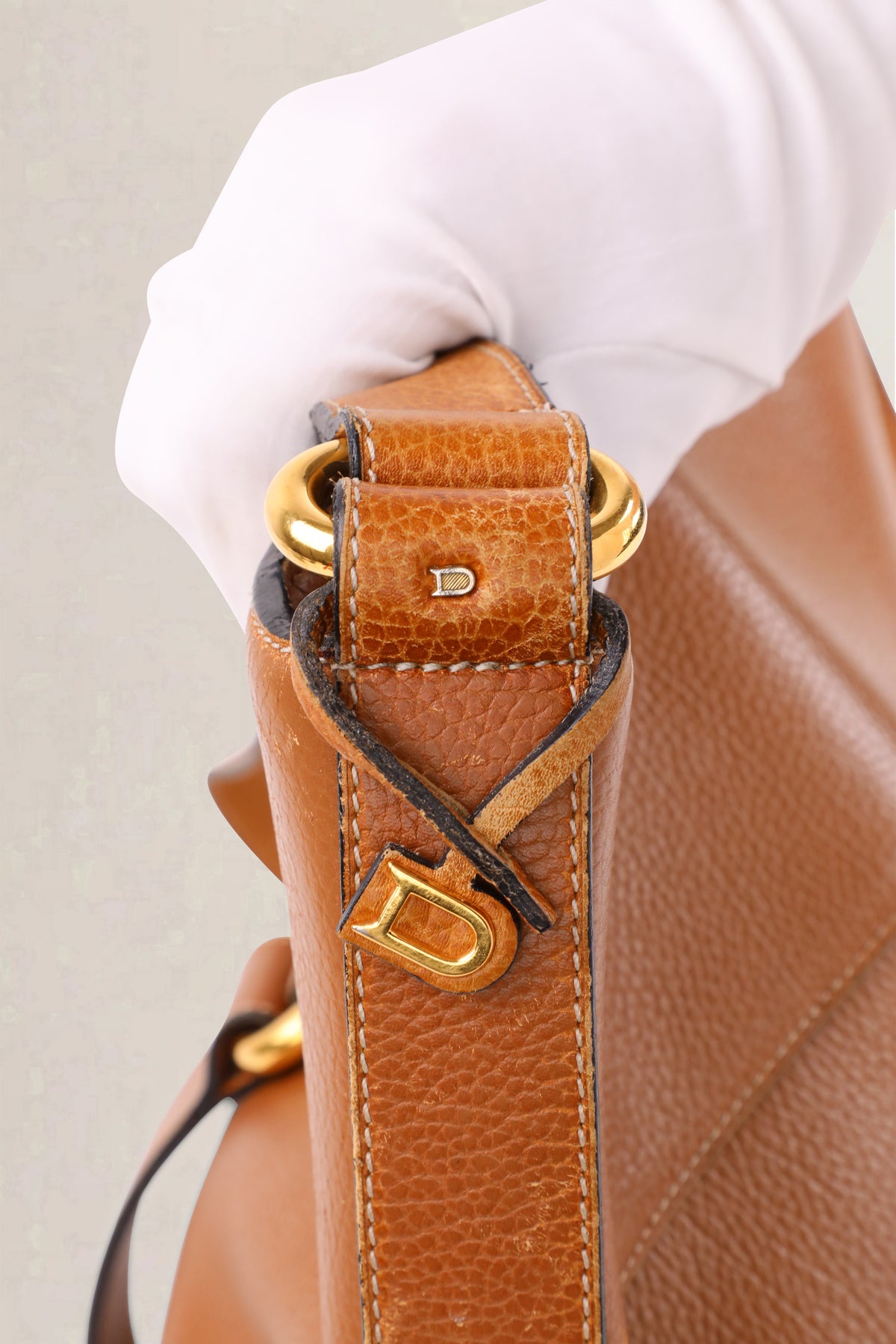 Delvaux Vintage Cognac Jumping Calf Shoulder Bag