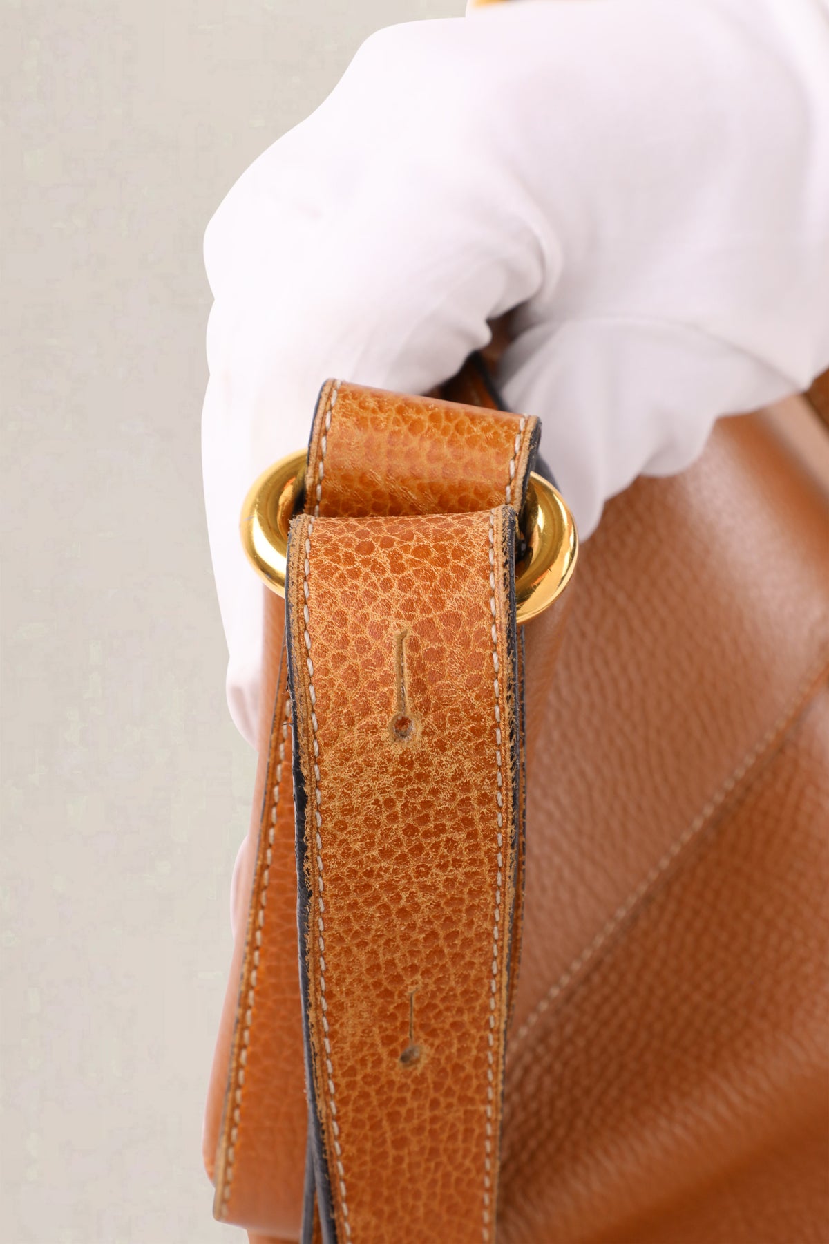 Delvaux Vintage Cognac Jumping Calf Shoulder Bag