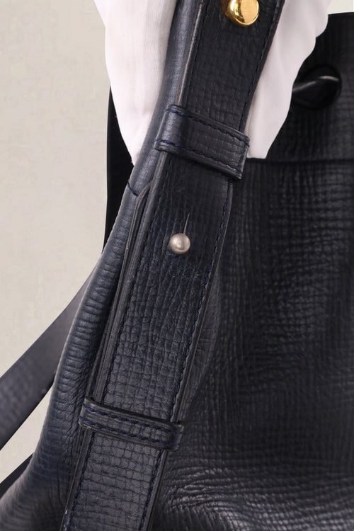 Delvaux Vintage Navy Bucket Bag