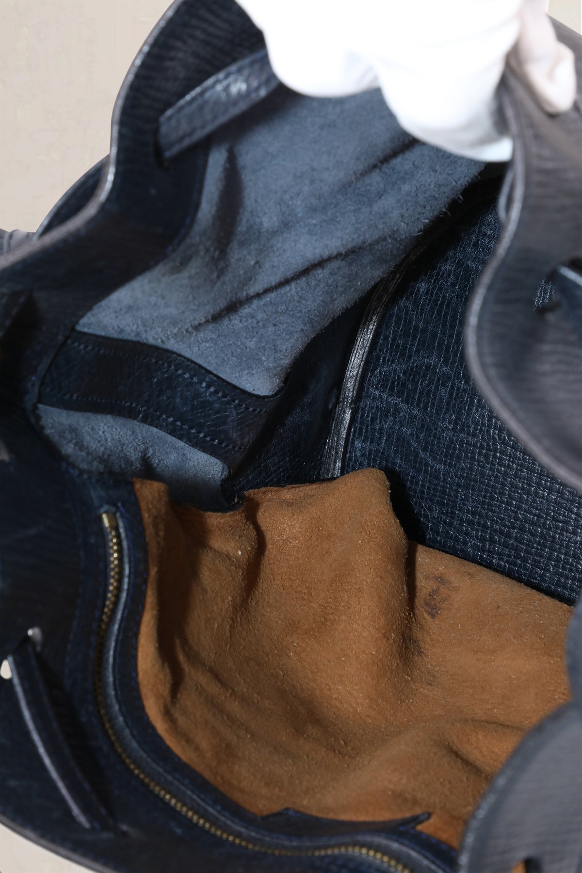 Delvaux Vintage Navy Bucket Bag