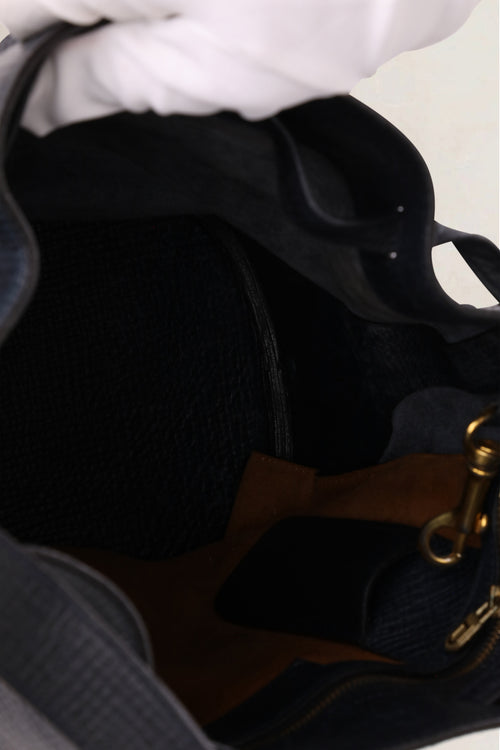 Delvaux Vintage Navy Bucket Bag