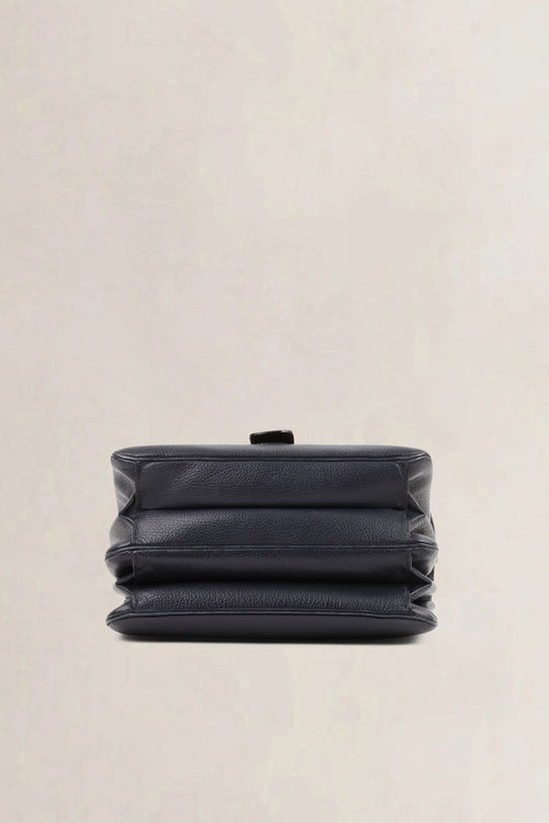 Delvaux Navy Blue Top Handle Bag