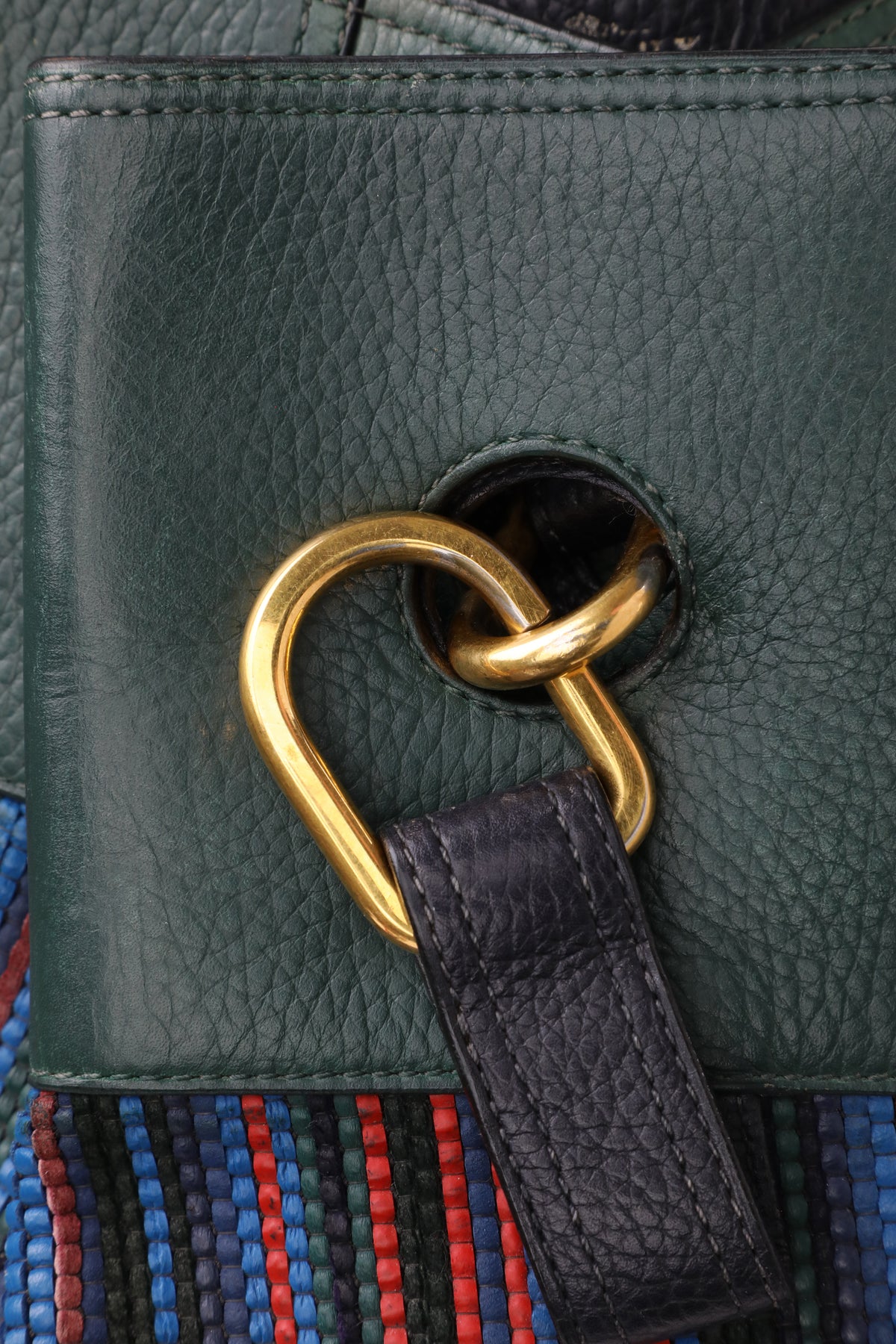 Delvaux Multicolor Faust Toile de Cuir Shoulder Bag