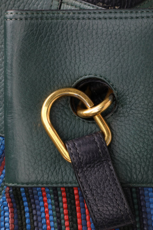 Delvaux Multicolor Faust Toile de Cuir Shoulder Bag
