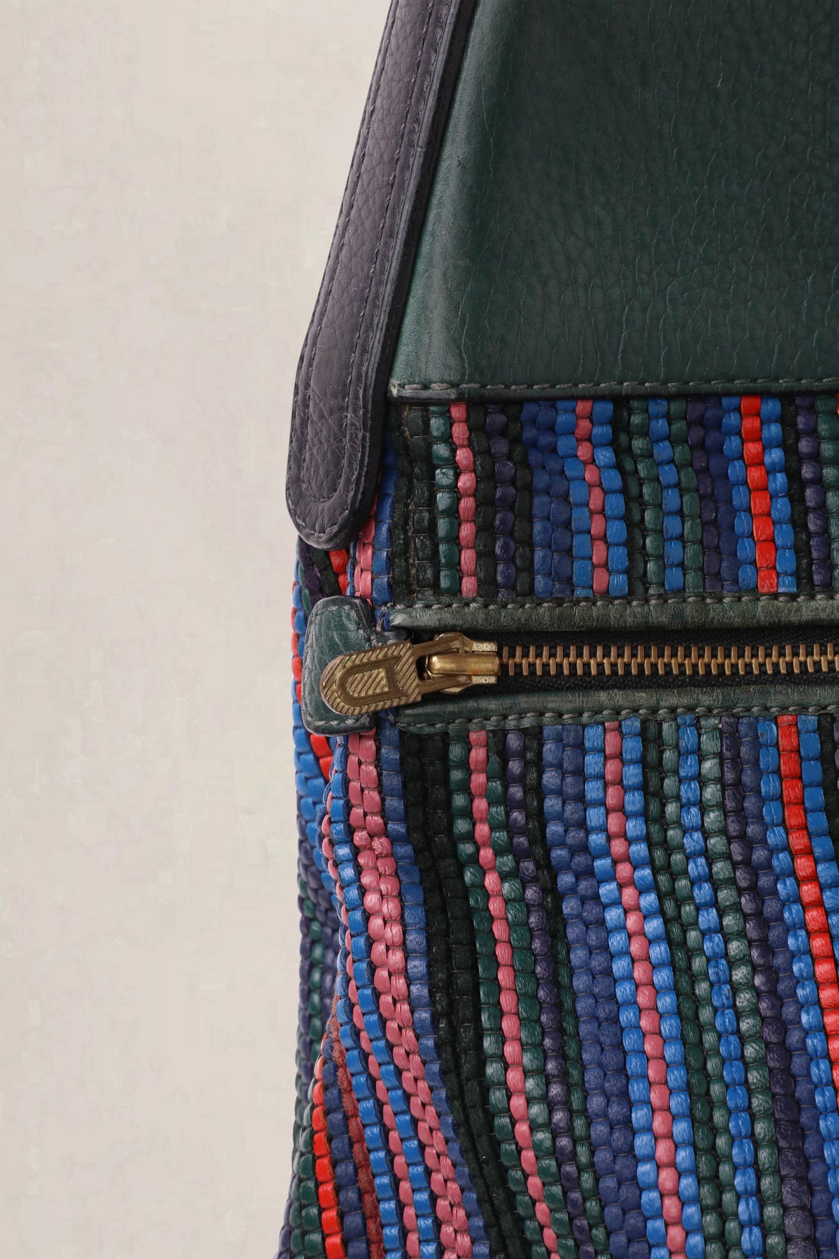 Delvaux Multicolor Faust Toile de Cuir Shoulder Bag