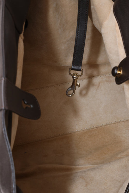Delvaux Dark Brown Toile de Cuir Shoulder Bag