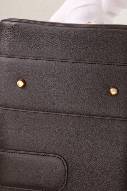 Delvaux Brown Le Georges GM Top Handle Bag