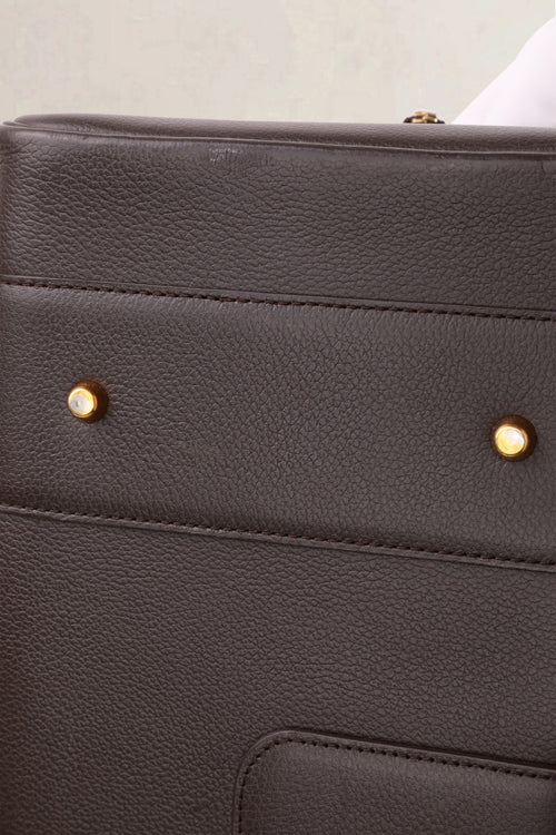 Delvaux Brown Le Georges GM Top Handle Bag