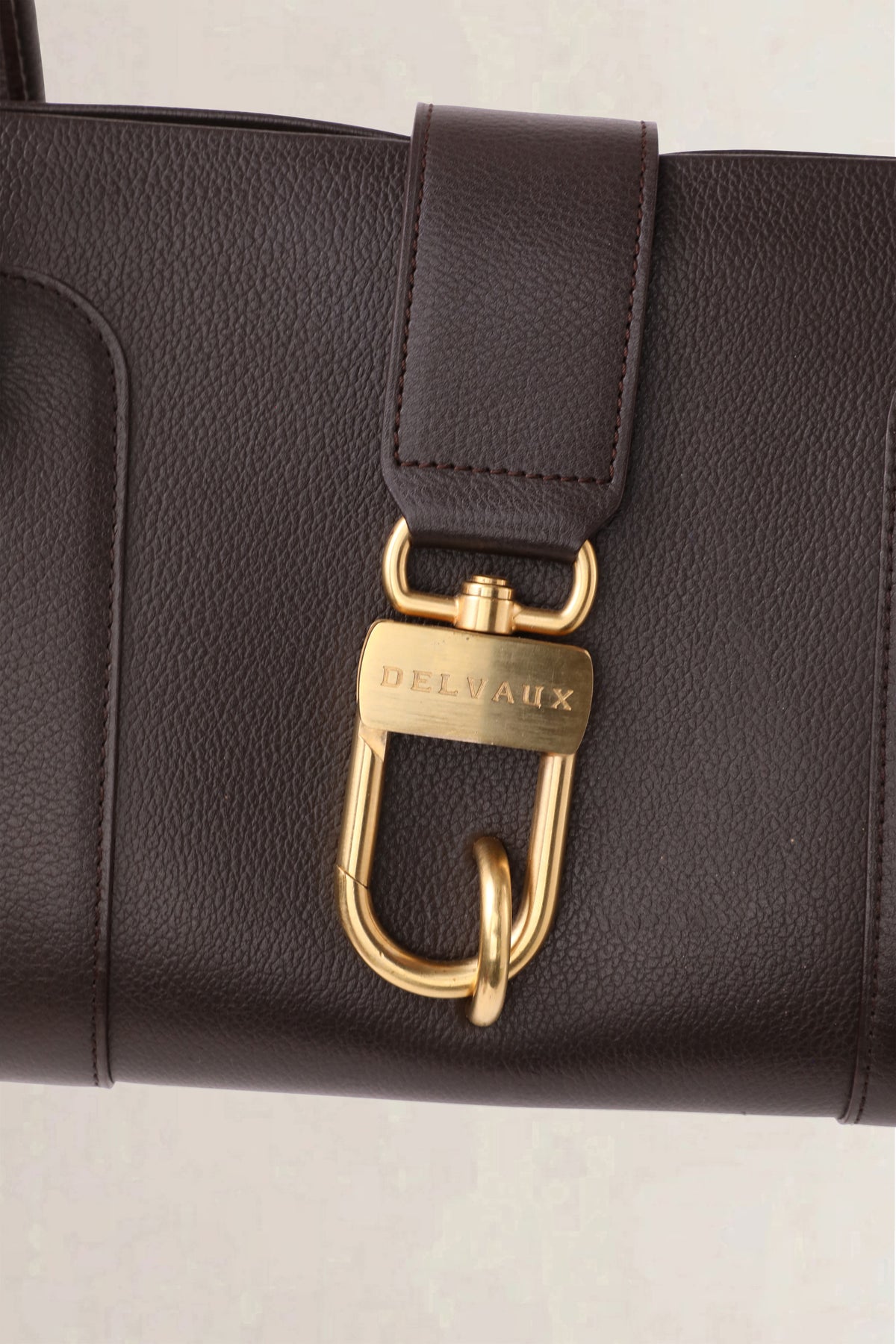 Delvaux Brown Le Georges GM Top Handle Bag